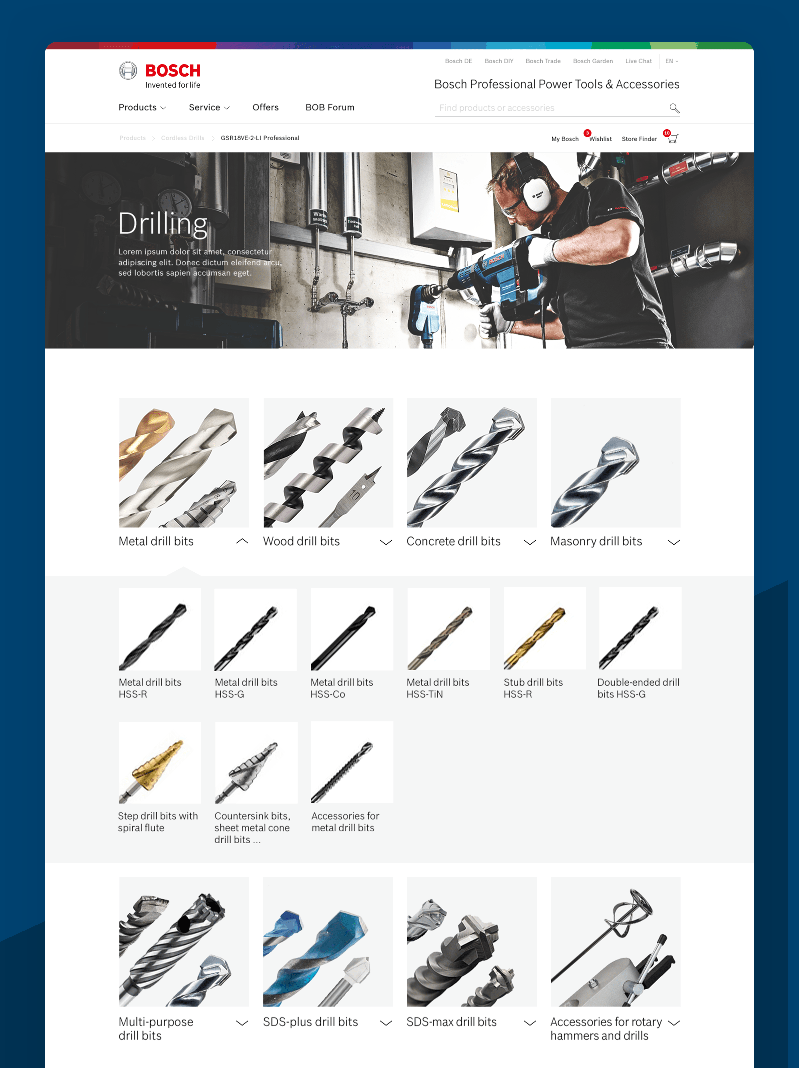 Product overview page on desktop.