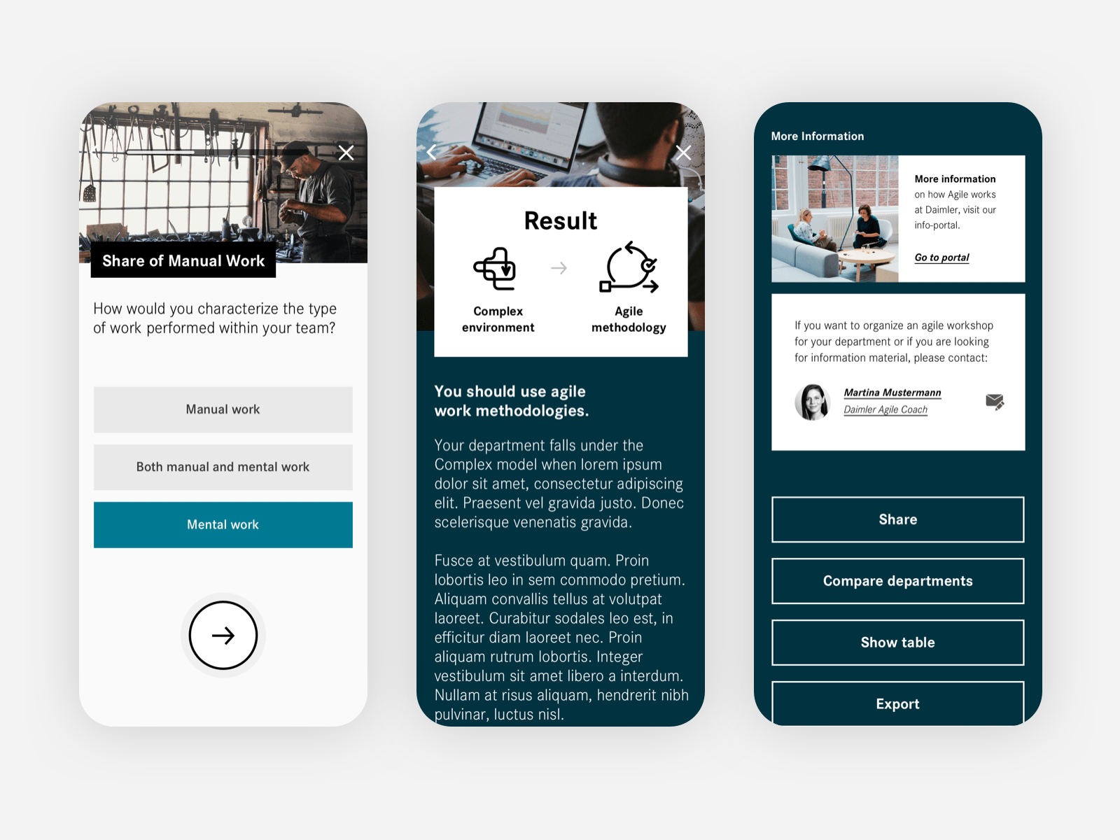 Agile-o-meter results screen.