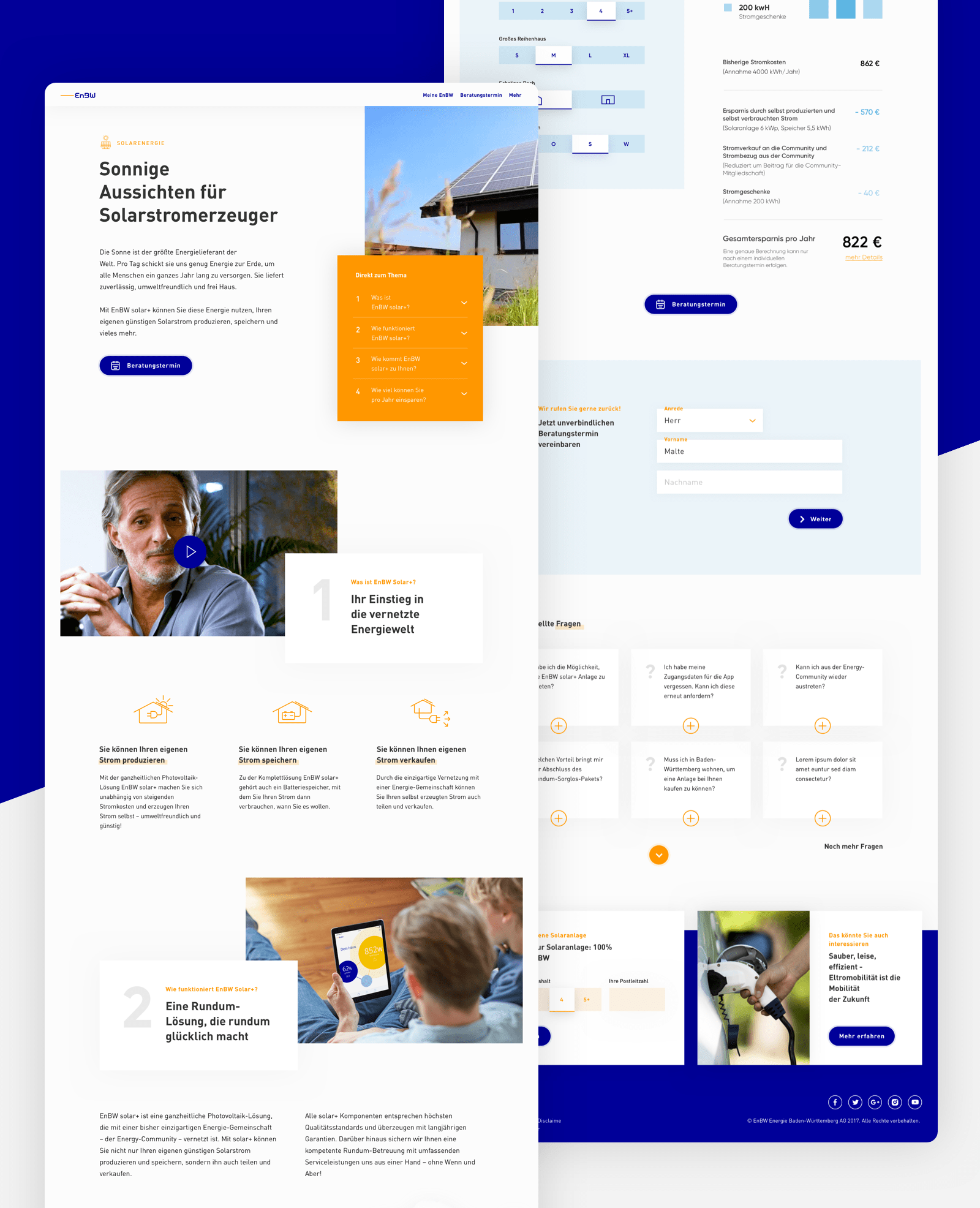 Landingpage for solar energy.