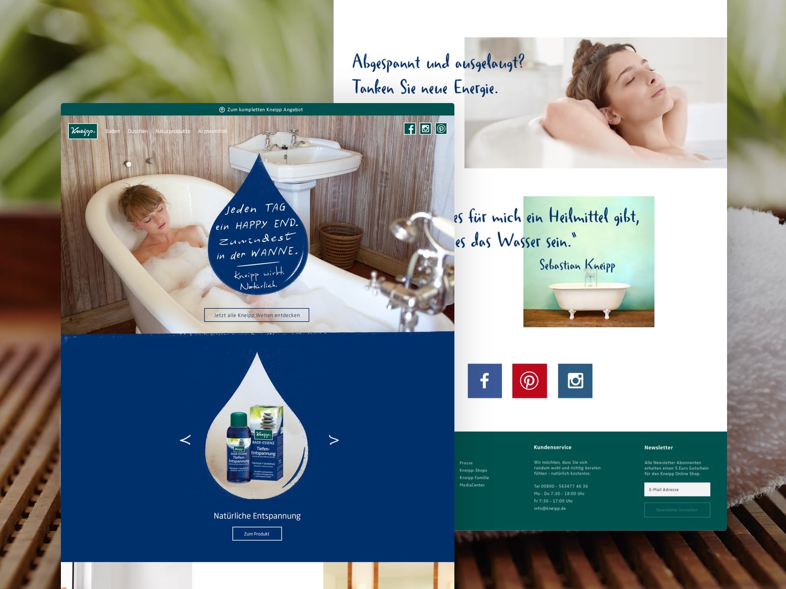 Kneipp website redesign impressions.