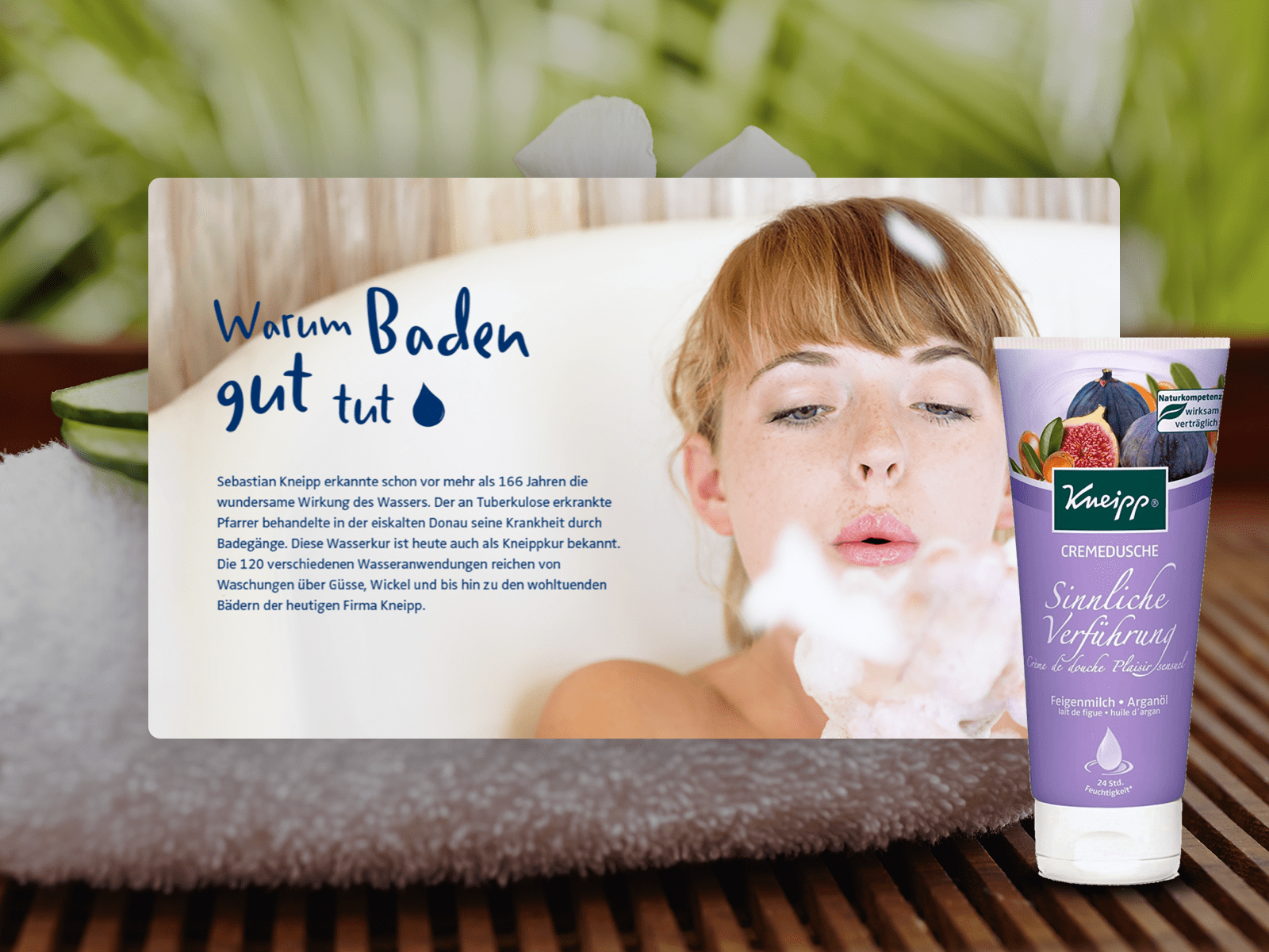 The redesigned Kneipp website.