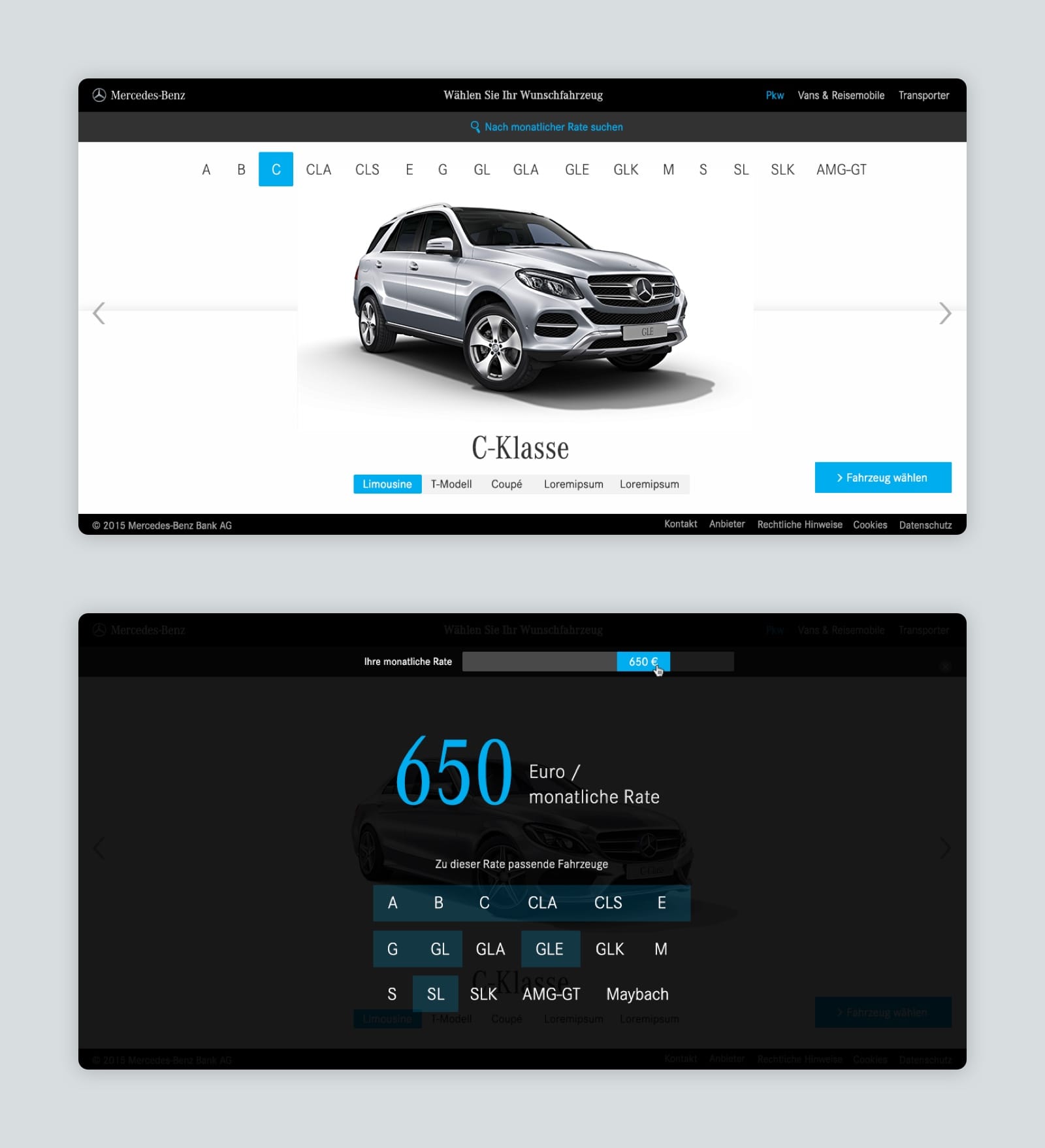 Car and budget selection