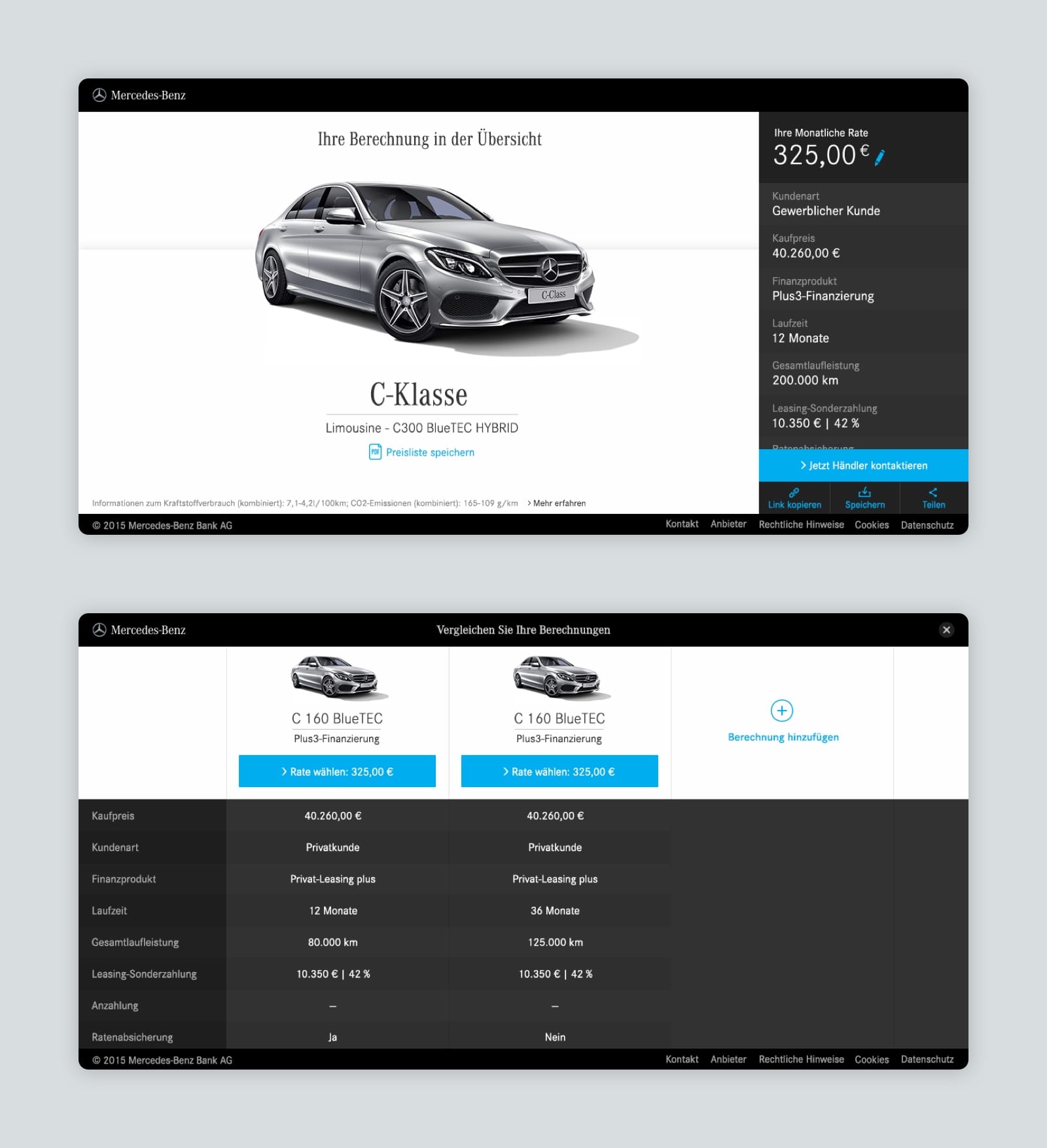 Overview and comparison view